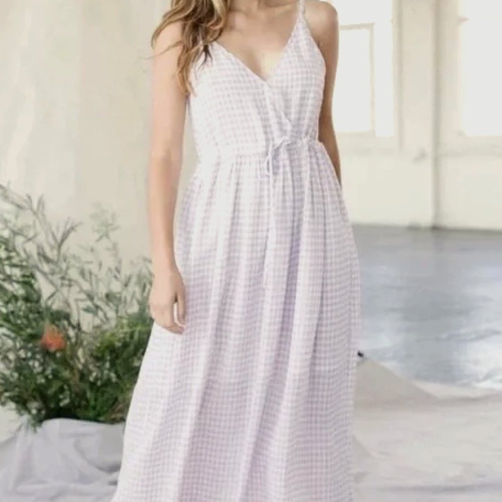 Christy Dawn Lincoln Dress In Lavender Gingham